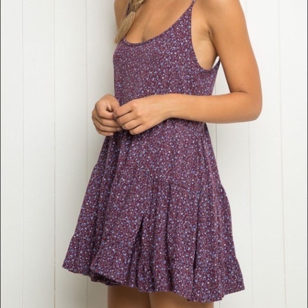 Brandy Melville floral tiered purple Jada dress